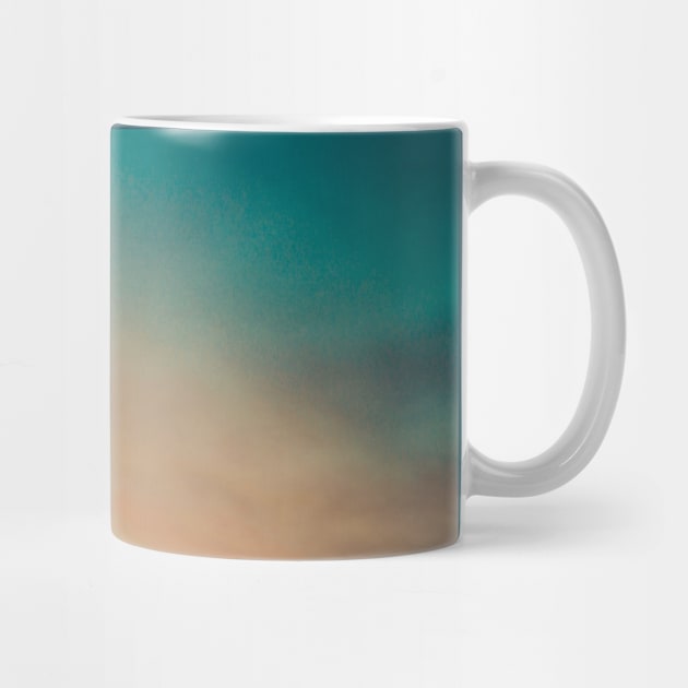 preppy abstract minimalist teal green orange sunset ombre by Tina